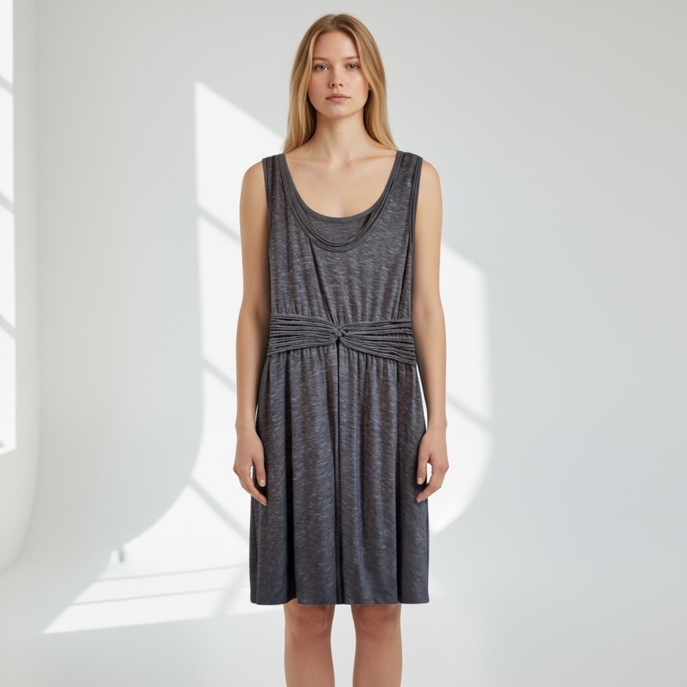Max Studio Blue Sleeveless Midi Dress